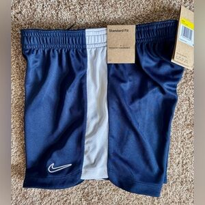 Nike Dri-FIT Unisex Children's Athletic Soccer Shorts Navy Blue White XS S NWT